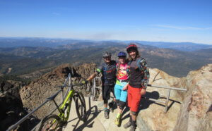 Mountain bikers at the top of the Sierra Buttes