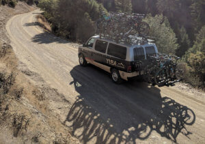 Thule racks on shuttle van