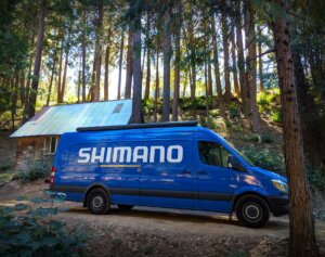 Shimano van in the forest