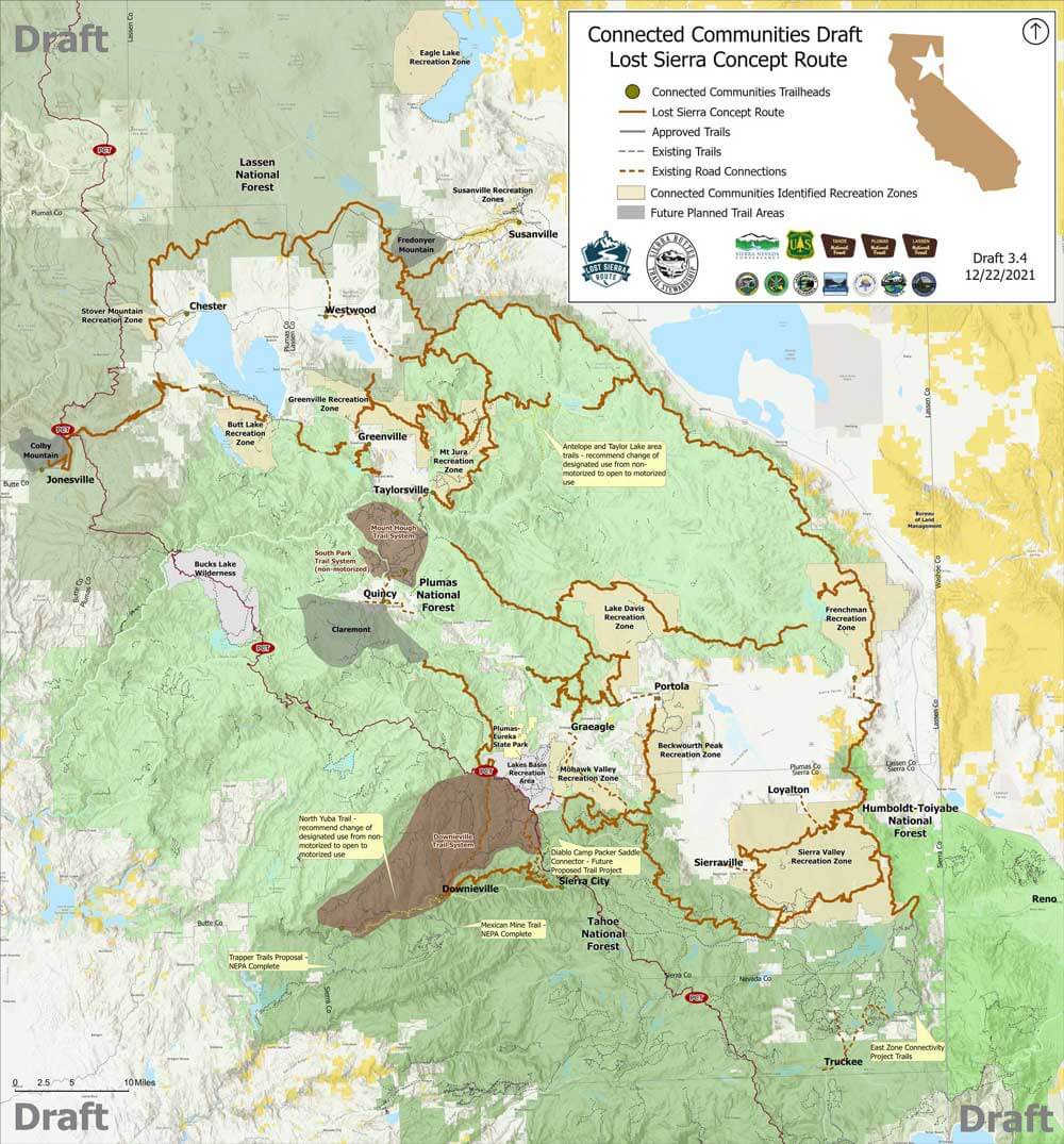 Lost Sierra Route Map Overview