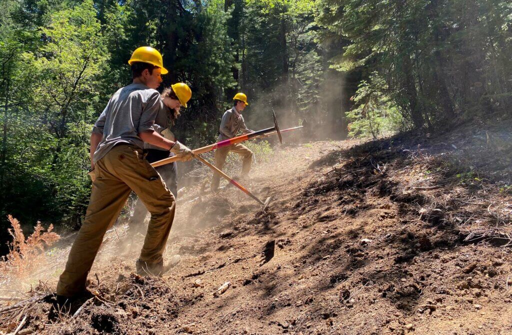 Youth Trail Crew building trail