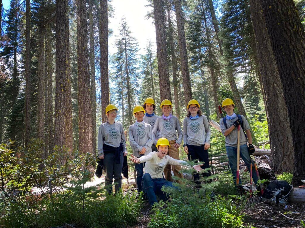 Youth Trail Crew in forest