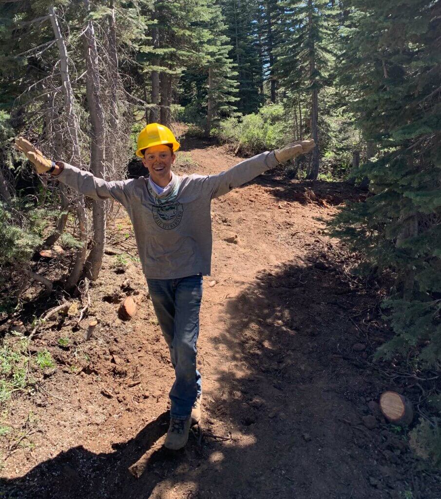 Youth Trail Crew member with smile