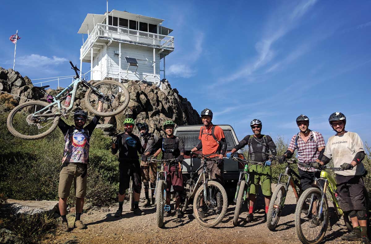 Mountain bikers at Mills Peak