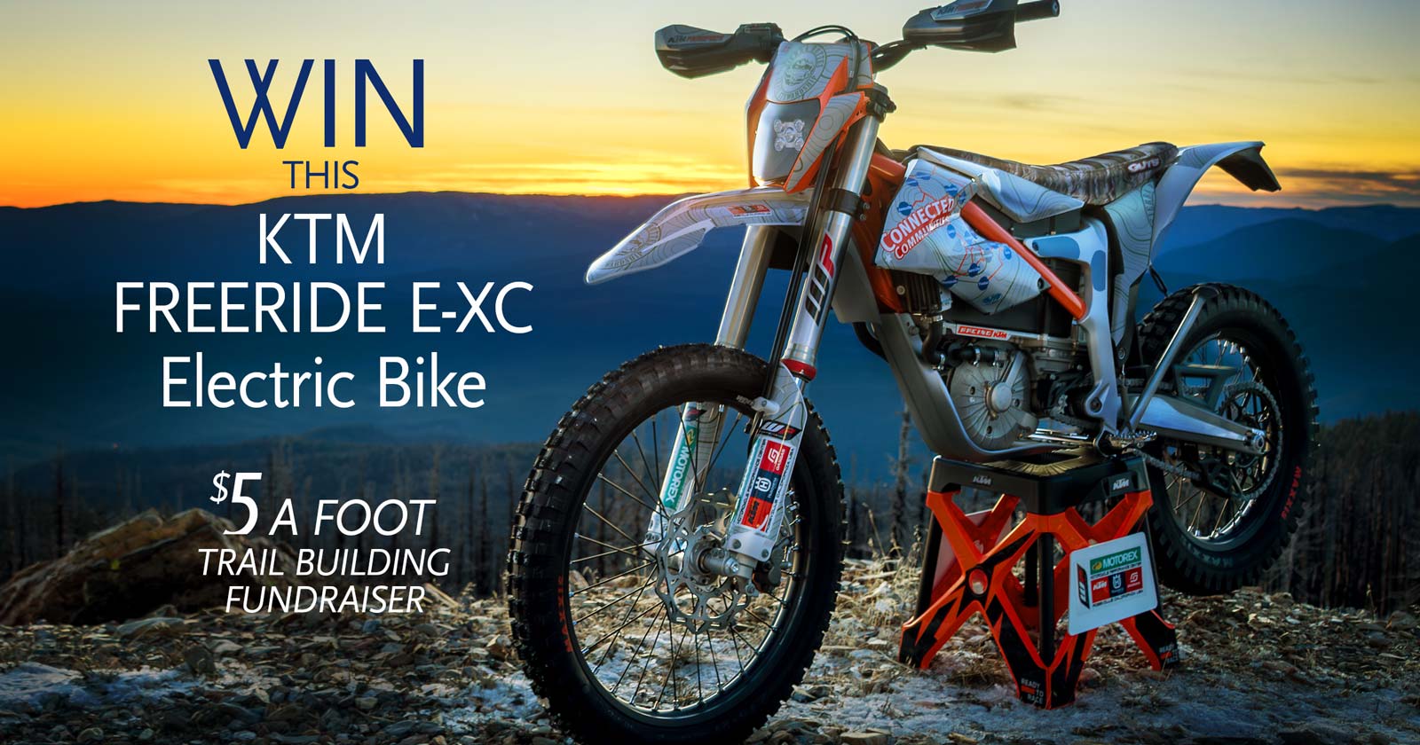 Win this KTM Electric Bike 5 Bucks a Foot Trail Building Fundraiser