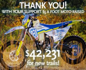 Thank you! With your support, we raised $42,231 for new trails!