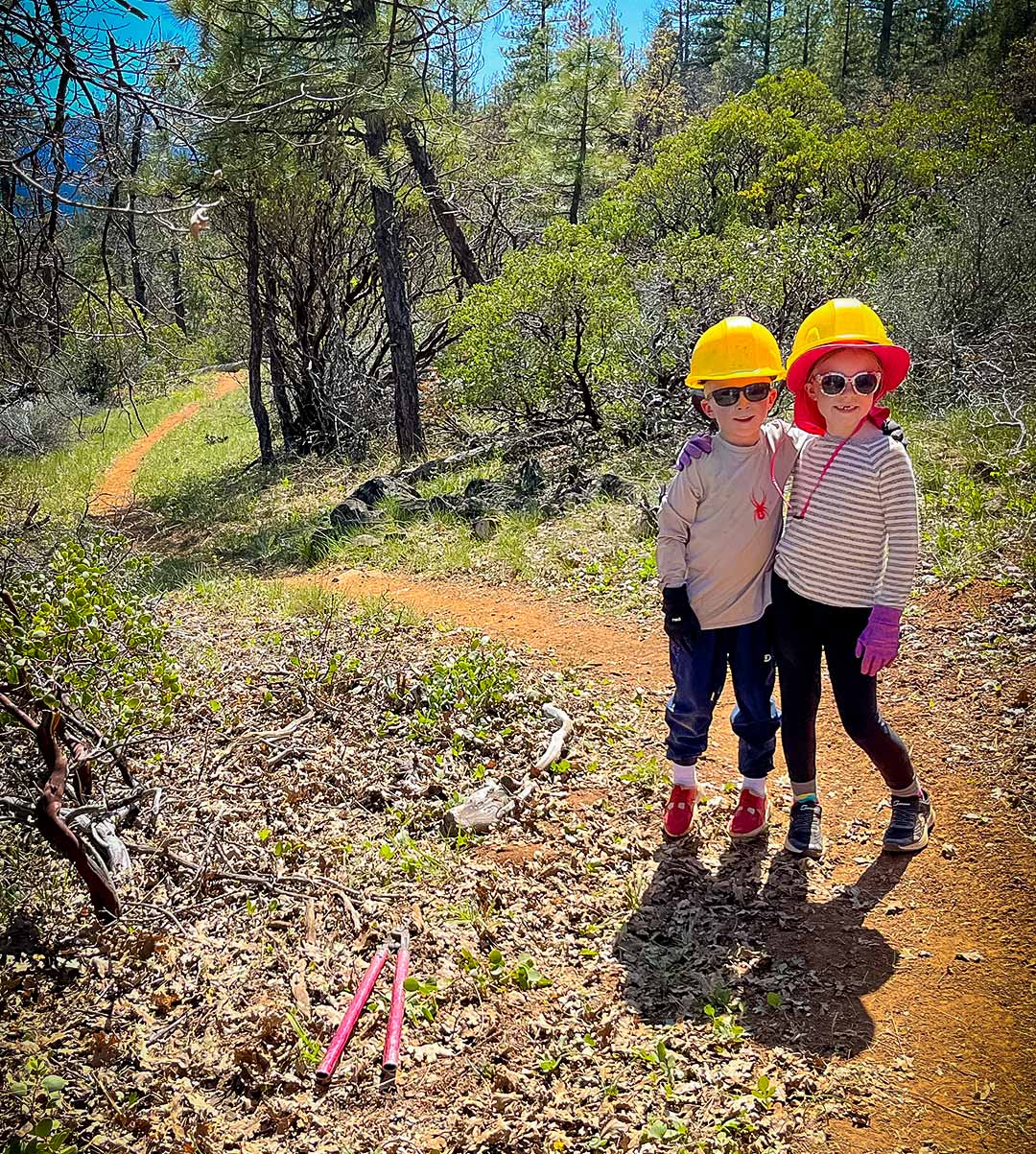 Trail Crew Kids hugging