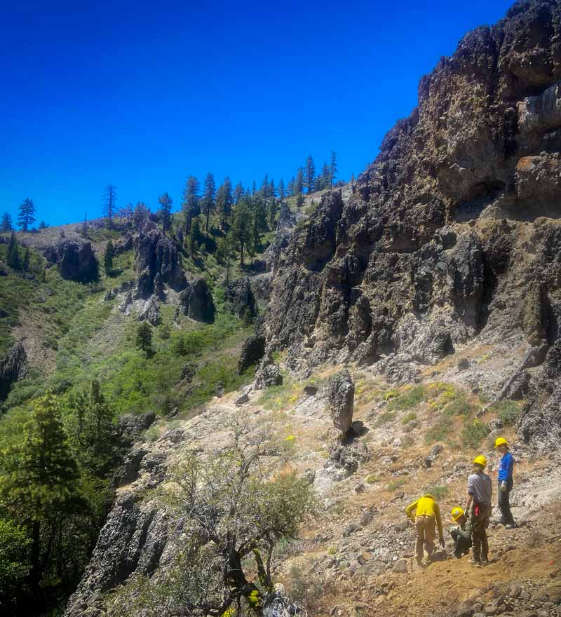 Trail crew on side of Beckwourth Peak